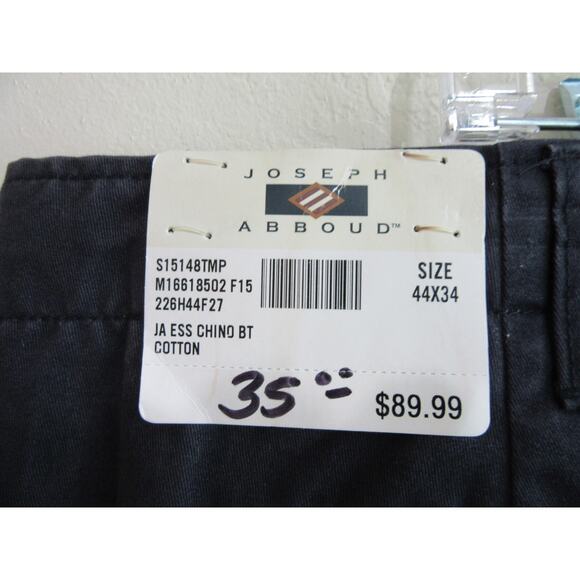 Two Pair Joseph Abboud Gray and Blue Chino 44x34 100% Cotton Pants NWT - Picture 3 of 10